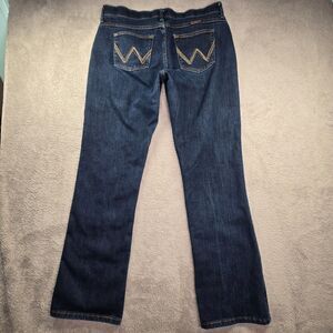 Wrangler Women's Q-Baby Jeans 13/14 x 34 Denim Ultimate Riding No Gap Waistband